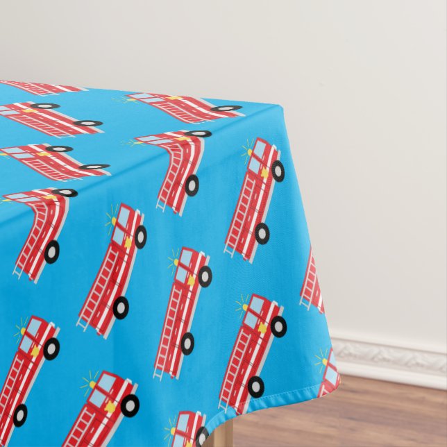 Fire Truck Birthday Party  Tablecloth (In Situ)