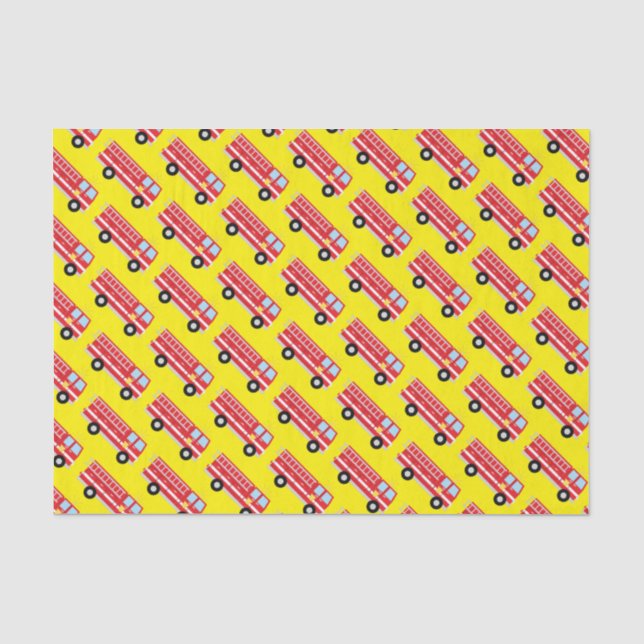 Fire Truck Birthday Party  Tissue Paper (Front)