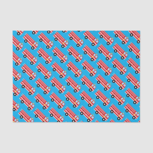 Fire Truck Birthday Party  Tissue Paper (Front)