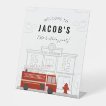 Fire Truck Birthday Party Welcome Sign