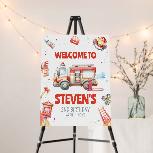 Fire Truck Birthday Party Welcome Sign