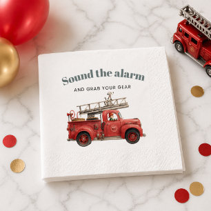 Fire Truck Birthday Sound the Alarm Napkins