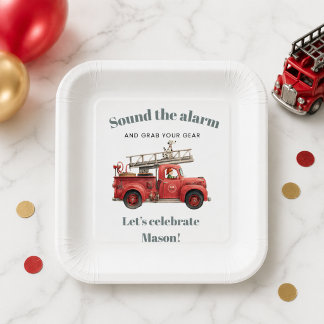 Fire Truck Birthday Sound the Alarm  Paper Plates