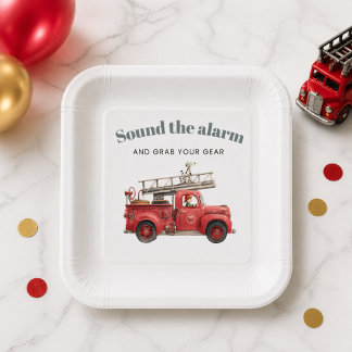 Fire Truck Birthday Sound the Alarm  Paper Plates