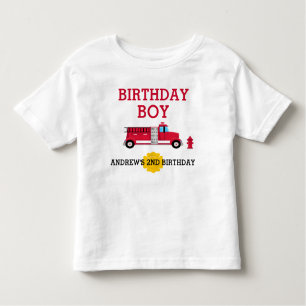 Fire Truck Birthday T-shirt Toddler Kid
