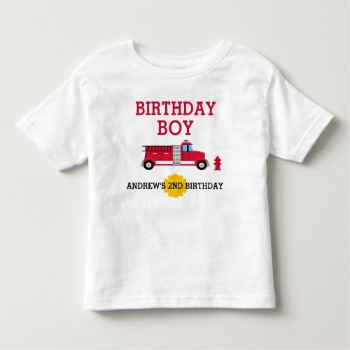 Fire Truck Birthday T_shirt Toddler Kid