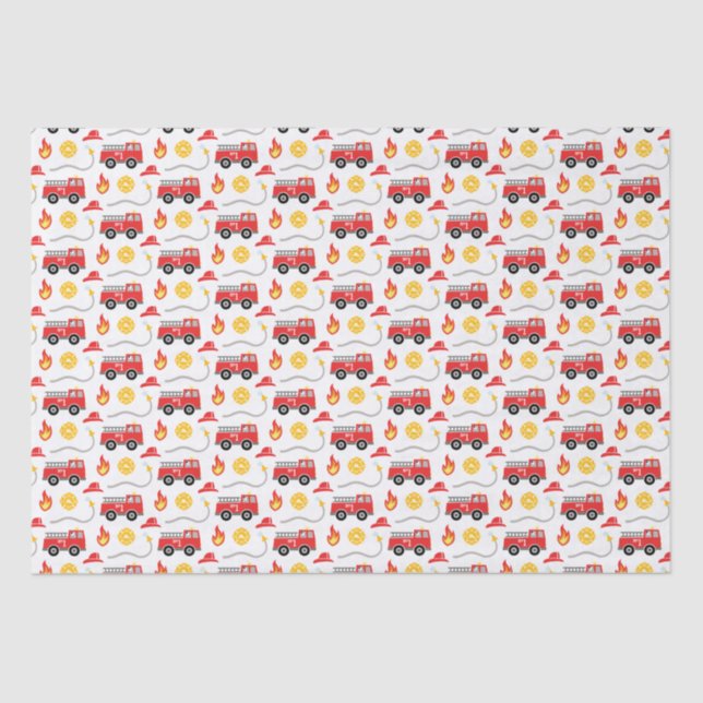 Fire Truck Birthday Tissue Paper (Front)