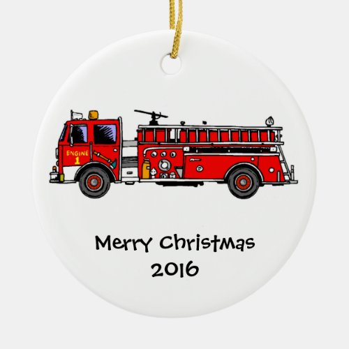 Fire Truck Christmas Ornament