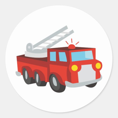 Fire Truck Classic Round Sticker