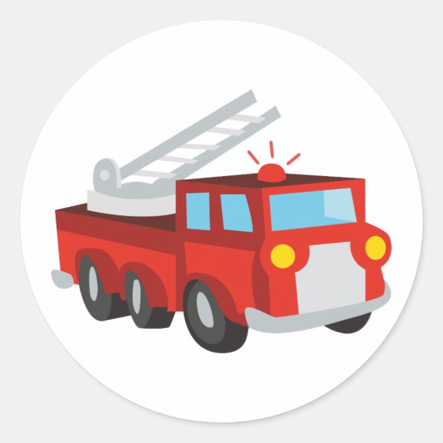 Fire Truck Classic Round Sticker (Front)