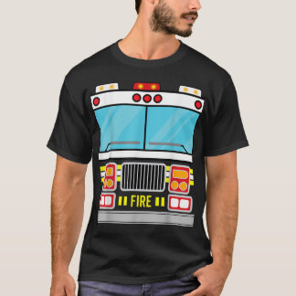Fire Truck Costume Simple Easy Halloween Group Cos T-Shirt
