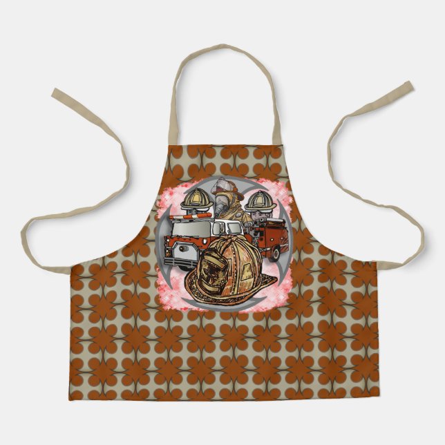 Fire Truck Cross firefighter  Apron  (Front)