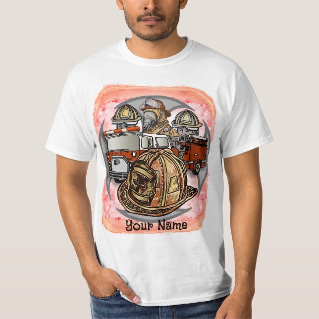 Fire Truck Cross Firefighter t-shirt (Front)