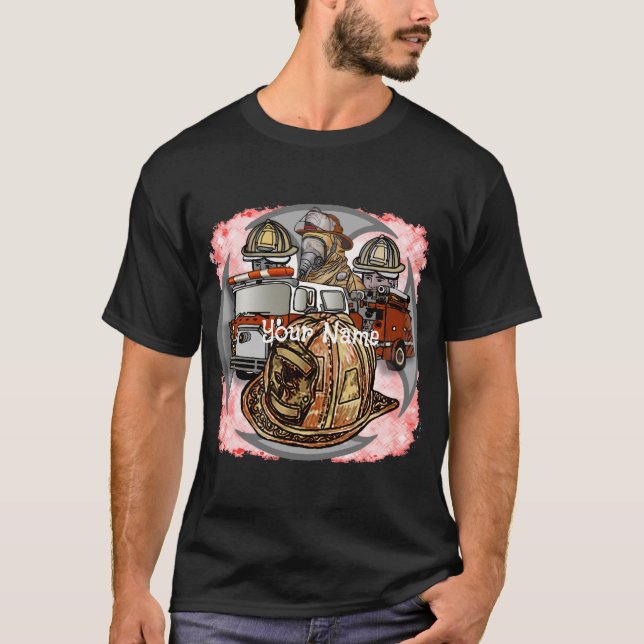 Fire Truck Cross Firefighter t-shirt (Front)