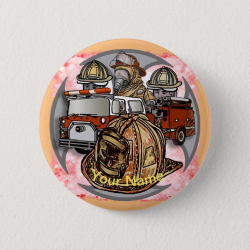 Fire Truck Cross Helmet custom name pin