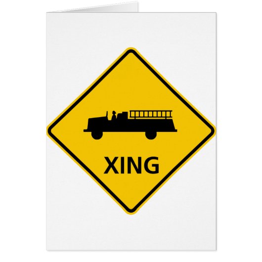 Fire Truck Crossing Highway Sign (Front)