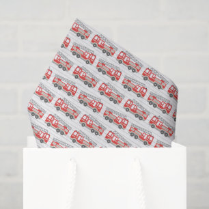 Fire Truck Decoupage Paper, Firefighter Tissue Paper