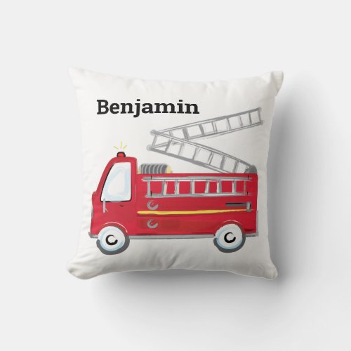 Fire Truck Engine Personalized Pillow