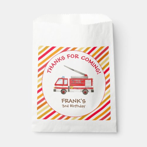 Fire Truck Fire Engine Birthday Party  Favor Bag