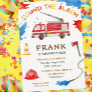 Fire Truck Fire Engine Birthday Party Invitation