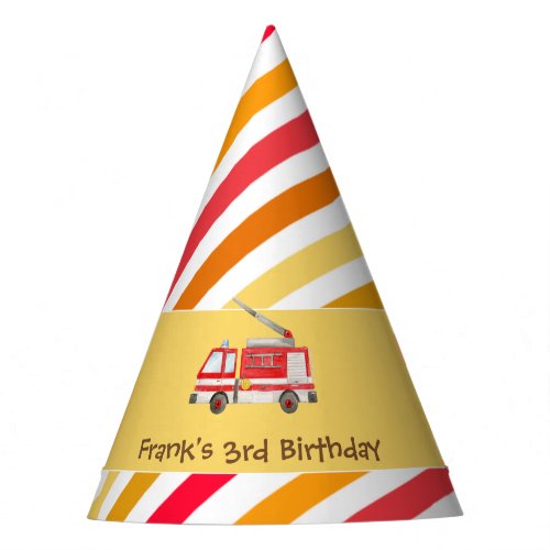 Fire Truck Fire Engine Birthday Party  Party Hat