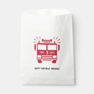 Fire Truck   Fire Engine Party Favor Bag