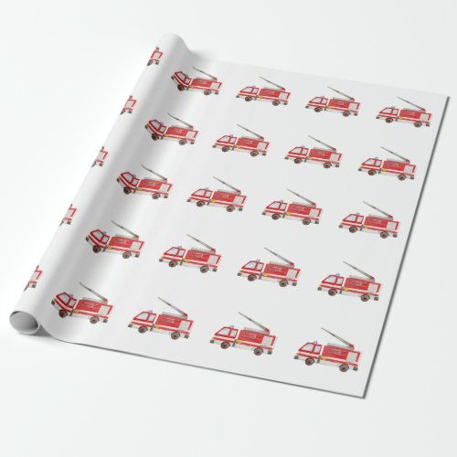 Fire Truck Fire Engine  Wrapping Paper