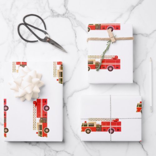 Fire Truck Fire Engine Wrapping Paper