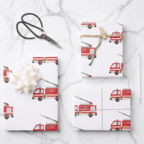 Fire Truck Fire Engine  Wrapping Paper