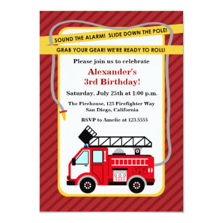 Fire Engine Party Invitations 6