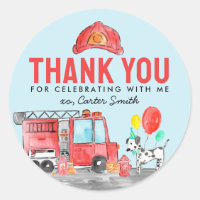 Fire Truck Firefighter Dog Thank You Kids Birthday