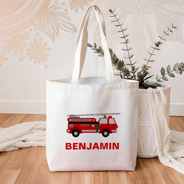 Fire Truck Firefighter Kids Tote Bag (Creator Uploaded)