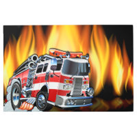 Fire Truck Firefighter Metal Wall Art