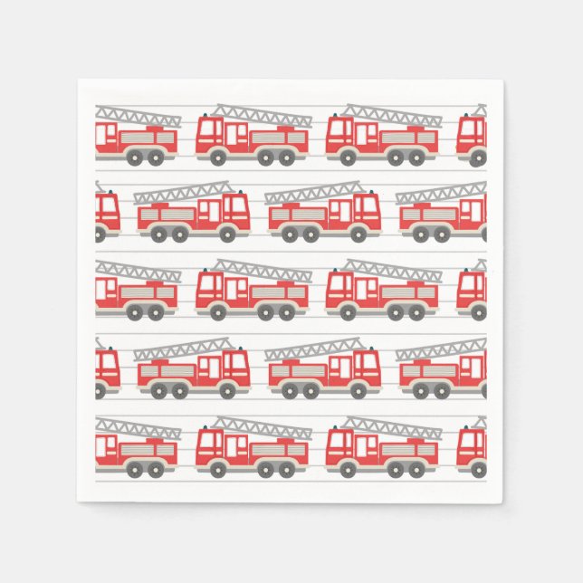 Fire Truck Firefighter Napkins (Front)