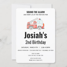 Fire Truck - Firefighter -Sound the Alarm Birthday