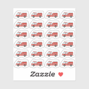 Fire Truck Fireman Firefighter Shift Work Planner Sticker