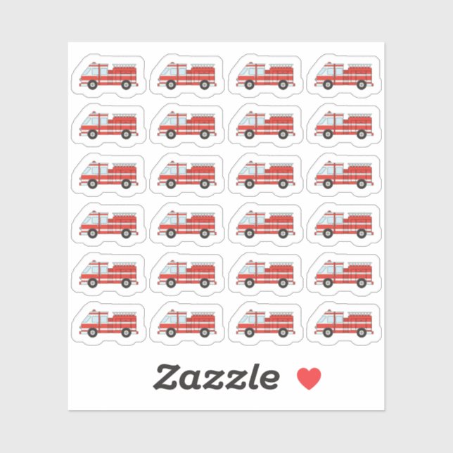 Fire Truck Fireman Firefighter Shift Work Planner Sticker (Sheet)