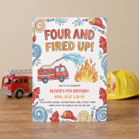 Fire Truck Four and Fired Up 4th Birthday