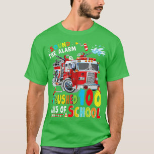 Fire Truck I Crushed 100 Day of School Outfit Teac T-Shirt