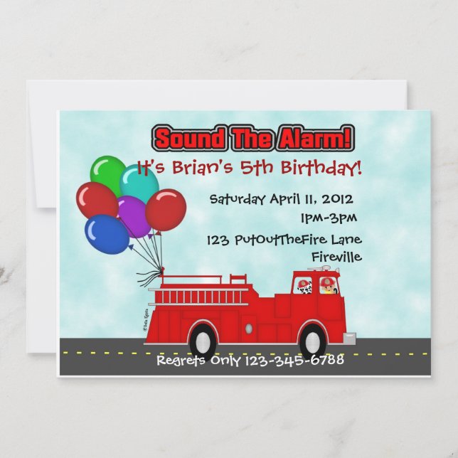 Fire Truck Invitation (Front)
