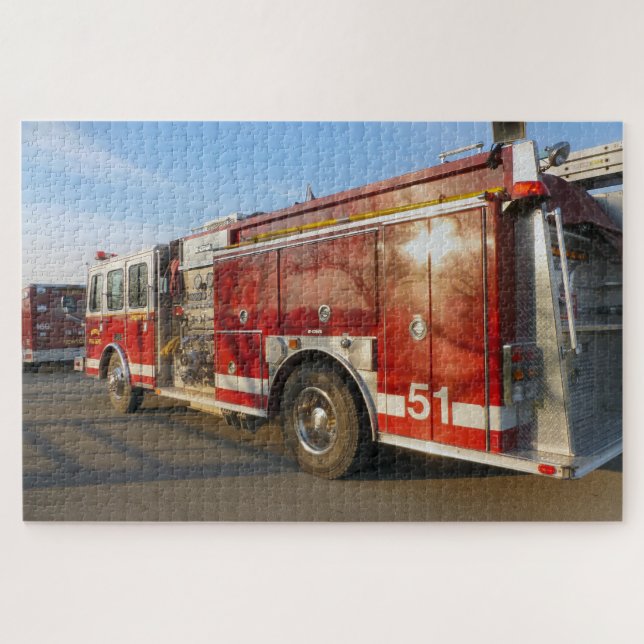 Fire truck jigsaw puzzle (Horizontal)