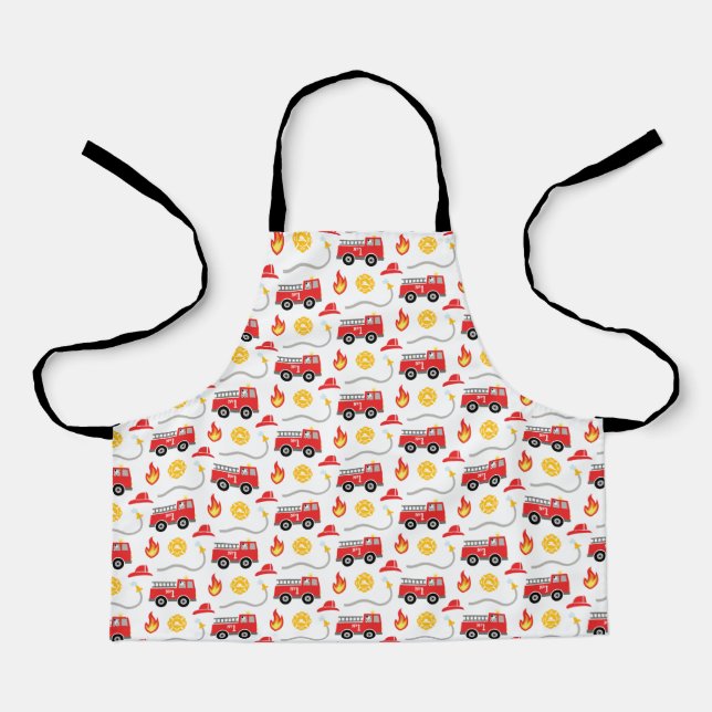 Fire Truck Kids Apron (Front)