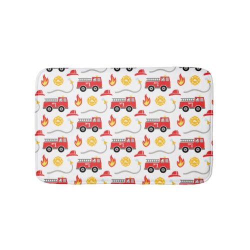 Fire Truck Kids Bath Mat