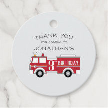 Fire truck kids birthday invitation