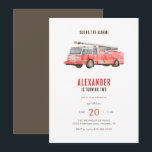 Fire Truck Kids Birthday Party Invitation<br><div class="desc">Sound the alarm! Is your little firefighter having a birthday? Invite your friends and loved ones to celebrate with this beautiful watercolour invitation. Featuring a watercolour fire engine and hand painted brick background. This design is fully customizable! Solid background.</div>