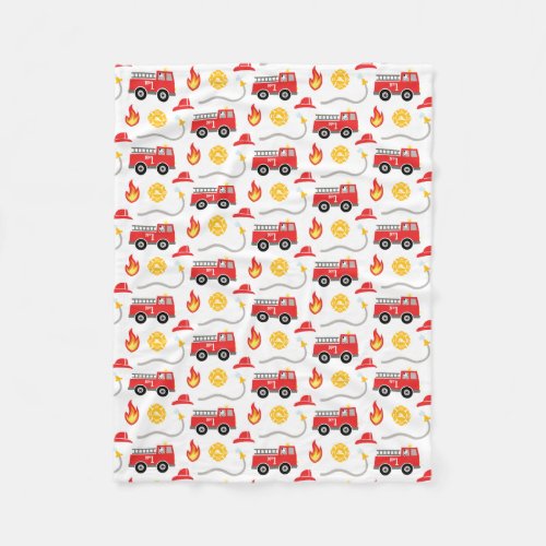 Fire Truck Kids  Fleece Blanket