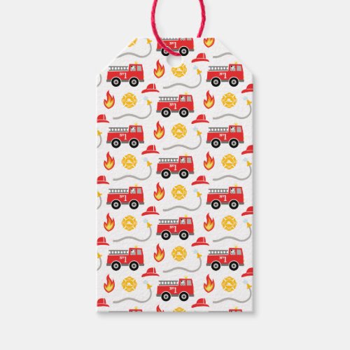 Fire Truck Kids Gift Tags