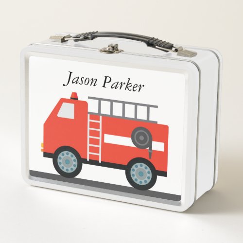 Fire Truck Kids Lunch Box