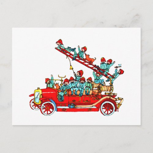 Fire Truck Kids Postcard