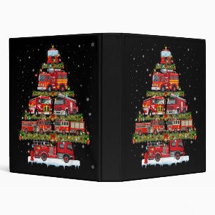 Fire Truck Lights Firefighter Fire Truck Christmas 3 Ring Binder